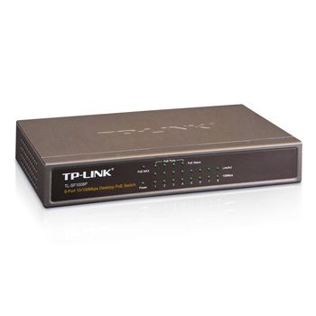 TP LINK, POE Switch, 8 port, 10/100m, 8 10/100 RJ45 ports including 4 POE ports, Steel Case,