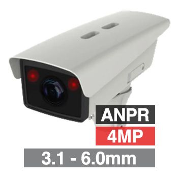 HIKVISION, 4MP Entrance HD-IP outdoor ANPR Bullet camera, White, 3.1-6mm motorised VF lens, White/IR support, WDR, I/O (2x Alarm & Audio out, 3x inputs), 1/3” CMOS, H.265+, IP67, IK10, 12V DC/POE