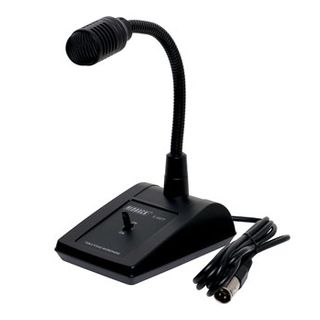 REDBACK, Desktop cardioid paging microphone, 600 ohms balanced, 2m lead with XLR plug fitted,