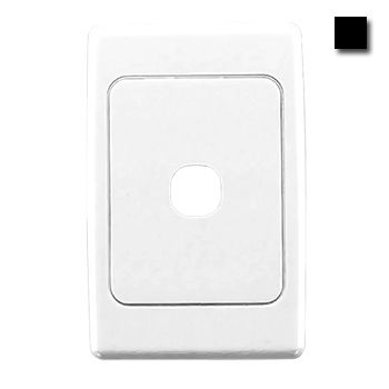 CLIPSAL, 2000 Series, Wall switch plate, Single gang, Black,