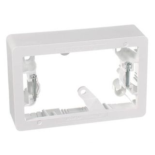 CLIPSAL, Wall surface mounting block, White, 34mm mounting flange, With metal inserts,