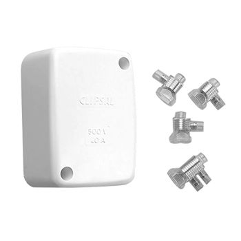 CLIPSAL, Moulded PVC junction box, White, 95 x 67 x 50mm, With 1 earth & 3 active connectors,
