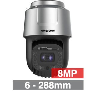 HIKVISION, HD-IP Outdoor PTZ camera, 500m IR, 42x Zoom (6.0 - 288mm lens), 8.0MP/4K, 1/1.2" CMOS, 0.005Lux (sens-up), Rapid focus, H.265/H.265+, IP67, IK10, 24V AC/Hi-POE