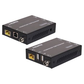 DYNALINK, HDMI extender with USB KVM, 4K 2 X USB 1.1  pass through, requires single Cat5e/6 cable, 70 metre, Dual POC, HDCP V2.2, HDMI loop out, 12VDC