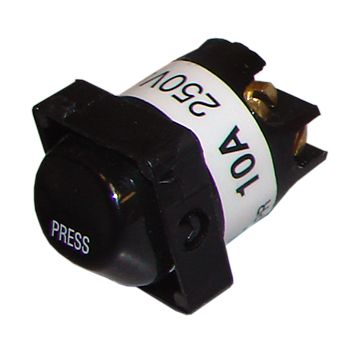CLIPSAL, Switch mech, Spring return, Black, With 'Press' label, 10A,