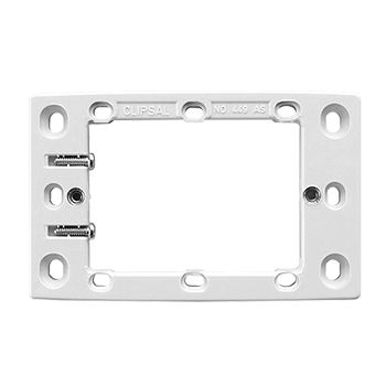 CLIPSAL, Wall surface mounting block, White, 10mm mounting flange, With metal inserts,
