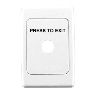 CLIPSAL, 2000 Series, Wall switch plate, Labelled 'Press to Exit', Single gang, White,