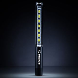 UNILITE, Pocket inspection LED light, 275 lumens, Black aluminium, Magnetic base, pocket clip, 154 x 22 x 15mm, 89g, 16 hour run time on low beam, 3 x AAA batteries (included).