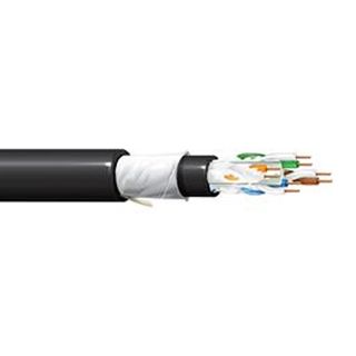 CABLE, Cat6A 4 pair 23 AWG, Screened (shielded), Jelly Filled, Black, 305m roll,
