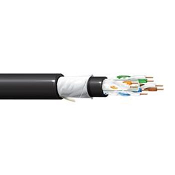 CABLE, Cat6A 4 pair 23 AWG, Screened (shielded), Jelly Filled, Black, 305m roll,