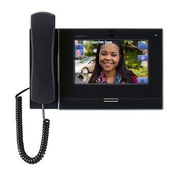 AIPHONE, IX Series, IP Direct Video Master Station, 7" Touch Screen, BLACK, With Handset, Includes camera, SD card slot, contact input, relay output, PoE 802.3af