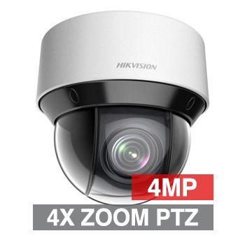 HIKVISION, 4MP HD-IP Darkfighter Outdoor PTZ camera, 4X Zoom, 8-32mm lens, 50m IR,  WDR, Day/Night (ICR), 1/1.9" CMOS, H.265, IP66, 12V DC/PoE+