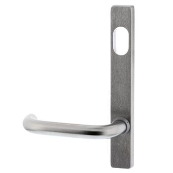 LOCKWOOD, External lever plate with Cylinder hole, Satin chrome, 185x26x11.5mm, suits 32-50mm aluminium doors, suits 3580 and 3780 locks,