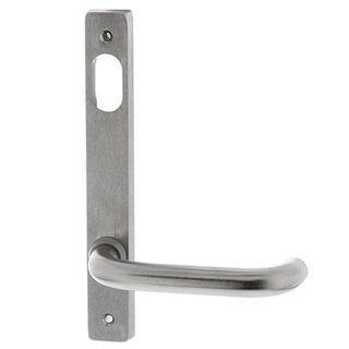 LOCKWOOD, Internal lever plate with Cylinder hole, Satin chrome, 185x26x11.5mm, suits 32-50mm aluminium doors, suits 3580 and 3780 locks,
