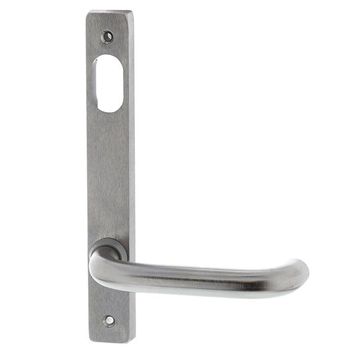 LOCKWOOD, Internal lever plate with Cylinder hole, Satin chrome, 185x26x11.5mm, suits 32-50mm aluminium doors, suits 3580 and 3780 locks,