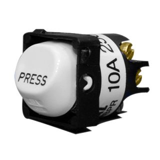 CLIPSAL, Switch mech, Spring return, White, With 'Press' label, 10A,