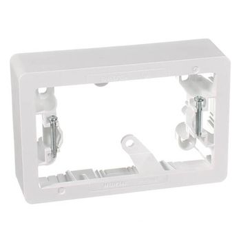 CLIPSAL, Wall surface mounting block, White, 34mm mounting flange, With metal inserts,