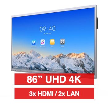 HIKVISION 86" 4K, Smart Interactive Display, 3840x2160@60Hz, Android 13, 3x HDMI/VGA/DP input, Build-in speakers, view angle:178°/178°, Touch and USB 3.0, GB LAN, WIFI,