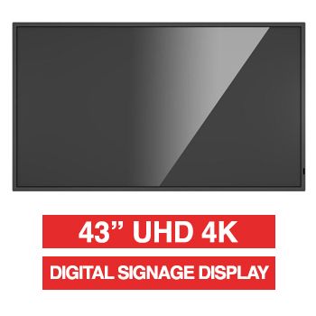 HIKVISION 43" 4K, Digital Signage Display, 3840x2160@60Hz, Android 8, 2x HDMI/1x DVI-I/1x DP1.2 input, Build-in speakers, view angle:178°/178°, LAN, WIFI,