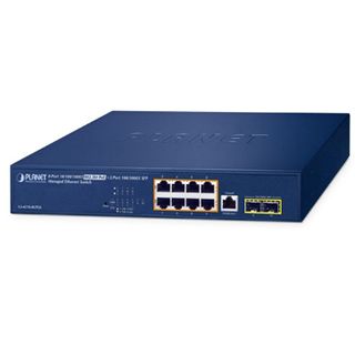 PLANET, 8 Port Gigabit POE managed switch, 10/100/1000T 802.3bt + 2 Port 100/1000SX SFP,