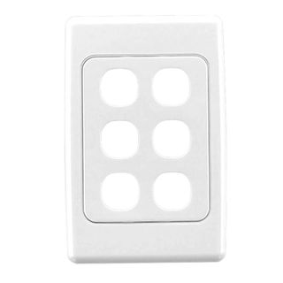 CLIPSAL, 2000 Series, Wall switch plate, Six gang, White,