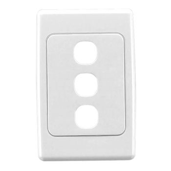 CLIPSAL, 2000 Series, Wall switch plate, Three gang, White,