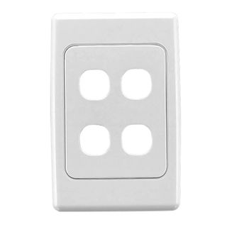 CLIPSAL, 2000 Series, Wall switch plate, Four gang, White,