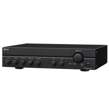 TOA, Mixer power amplifier, 30W RMS, Outputs for high impedance 100V line and low impedance 4-8 ohm load, With 3 balanced mic inputs, 2 unbalanced aux inputs,
