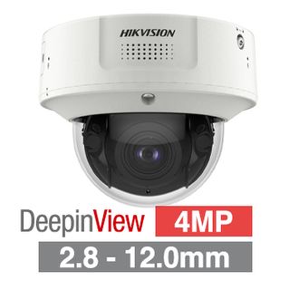 HIKVISION, 4MP HD-IP Dome camera, White, 2.8-12 vari-focal lens, 40m IR, 140dB WDR, Day/Night (ICR), 1/1.8" CMOS, Face recognition, H.265/265+, IK10, IP67, 12V DC/24V AC/PoE