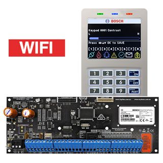 BOSCH, Solution 6000-IP, Control panel PCB (CC615PB) + WHITE WiFi key pad (CP737B), Integrated WiFi IP Module, 3.5" Alphanumeric LCD, 144 zone, Touch tone & backlit keys