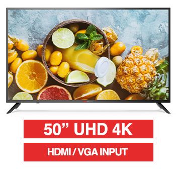 HIKVISION, 50" D-LED 16:9 Colour Monitor (Black), UHD 4K 3840x2160 resolution, 8ms response, 1200:1 contrast ratio, HDMI/VGA, LAN port, RS-232, Built-in speaker, 200x200 VESA mount only,
