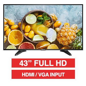 HIKVISION, 43" LED 16:9 Colour Monitor (Black), Full HD 1920x1080 resolution, 6.5ms response, 4000:1 contrast ratio, HDMI/VGA input, 200x200 VESA mount, Incl. Desk stand