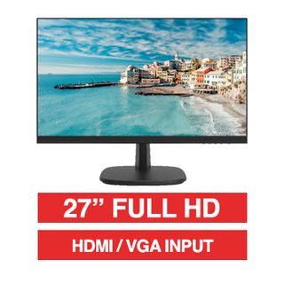 HIKVISION, 27" 16:9 Colour Monitor (Black), FHD 1080P 1920x1080 resolution, 14ms response, 1000:1 contrast ratio, HDMI/VGA, 100x100 VESA mount,