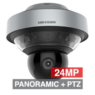 HIKVISION, 24MP HD-IP Outdoor Panoramic+PTZ camera, Silver, 24MP 270 degree, 4MP 40x (6-240mm) PTZ, 120dB WDR, Day/Night (ICR), 1/1.8" CMOS, H.265/H.265+, IP66, IK10, 36V DC/Hi-PoE,