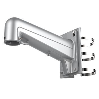 HIKVISION, PTZ Pole mount pendant, Suits Hikvision PTZ in Platinum Gray, Integrated hinge,