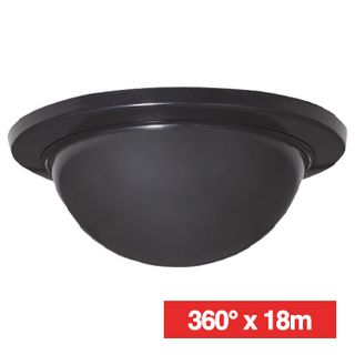 TAKEX, Detector, PIR, BLACK,Ceiling mount, 360deg x 18m coverage, 4.9m max mount height, Adjustable sensitivity, N/O and N/C contacts, 9-18V DC, 25mA,