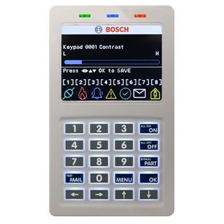 BOSCH, Solution 6000, Key pad, + Smartcard RS485, Colour Alphanumeric LCD, 144 zone, White, Touch tone & backlit keys, Suits Solution 6000 panel,