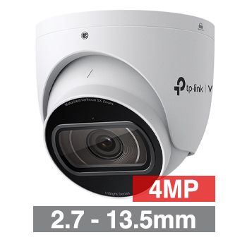 TP LINK, 4MP InSight HD-IP outdoor Turret camera, White, 2.7-13.5mm motorised zoom lens, 60m IR, WDR, Microphone, I/O (Alarm & Audio), IP67, IK10, 12V DC/POE