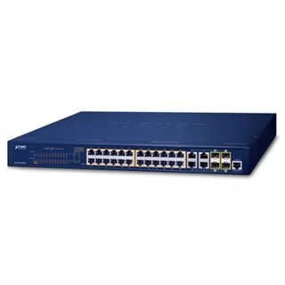 PLANET, 24 Port Gigabit Managed switch, 802.3AT POE+, + 4 Port Combo TP/SFP, 220W