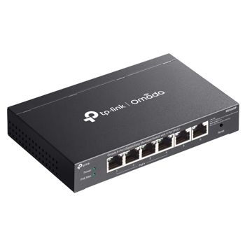 TP LINK, Omada 4 port managed Gigabit POE+ switch, 4x Gigabit POE+ & 2x RJ45 ports, Max port output 30W power, Total POE power up to 65W, Desk mount, Metal case, Fanless, 53.5V DC, Inc. PSU