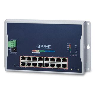 PLANET, Industrial 16 Port Gigabit Managed switch, 802.3AT POE+, + 2 Port SFP, 480W