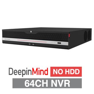 HIKVISION, HD-IP DeepInMind Pro NVR, 64 channel, 400Mbps bandwidth, NO HDD, (8x 20TB max), RAID, VMD, Facial Rec, 2x Ethernet, 2x USB2.0 & 2x USB3.0, Alarm In/Out - 16/9, 2x HDMI/2x VGA, NO POE
