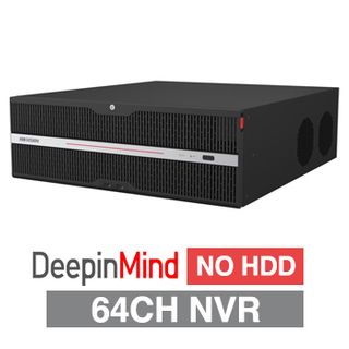 HIKVISION, HD-IP DeepInMind Pro NVR, 64 channel, 400Mbps bandwidth, NO HDD, (16x 20TB max), RAID, VMD, Facial Rec, 2x Ethernet, 2x USB2.0 & 2x USB3.0, Alarm In/Out - 16/9, 2x HDMI/2x VGA, NO POE