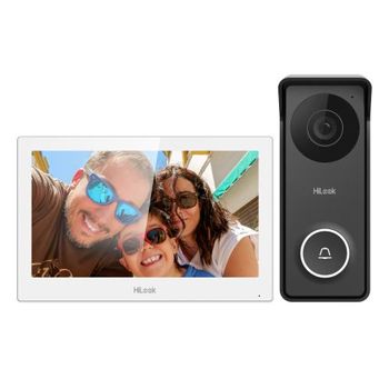 HILOOK, Intercom, Hybrid intercom kit, includes 1 x HA-DS-IP1 door station, 1 x HA-IN-IP71 7" White room station, 2  x PSU, Surface door stn, WiFi,