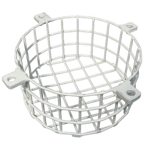 NETDIGITAL, Camera cage, Round, 160(w) x 70(h), 4 fixing tags, White, Powdercoated,