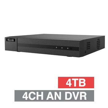 HILOOK, Analogue HD DVR, 4 channel analogue, 2CH IP support (Max 6x IP), 1x 4TB SATA HDD (up to 1x 10TB), VMD, USB/Network backup, Ethernet, 2x USB2.0, 1 Audio In/Out, HDMI/VGA, Smartphone