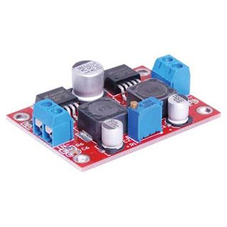 DC-DC Buck Boost Module accepts 3.5-28V input and output 1.25-26V (adjustable). Includes brass standoffs 53L x 38W x 21Hmm RECOMMENDED MAX CURRENT 500ma at 12V, 250ma at 24V