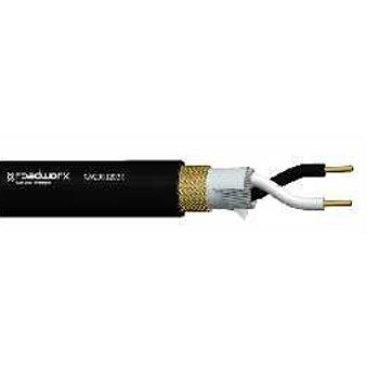 CABLE, Microphone 2 core 26/0.15, Screened (shielded), 6.7 mm OD, Black PVC sheath, 100m roll,