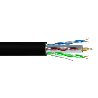 CABLE, Cat6 4 pair 8 x 1/0.51UV rated for outdoor use, (Not Underground), Black sheath UTP, 500m roll,