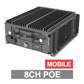 HIKVISION, Mobile HD-IP PoE NVR, 8 channel POE (IEEE 802.3af) (Expandable), up to 4MP maximum, 1x 2.5" HDD/SSD up to 2TB, Ethernet, Optional 3G/4G, Optional WiFi, 1x USB2.0, VGA